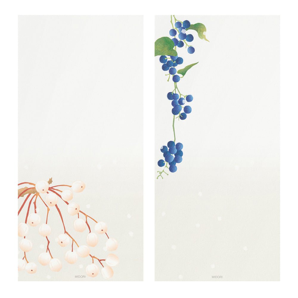 Papier à lettres MIDORI washi - 177 x 84 mm - Fruits d'Hiver - 4902805895958