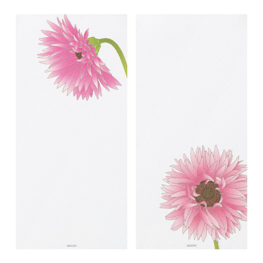 Papier à lettres MIDORI washi - 177 x 84 mm - Gerbera - 4902805895842