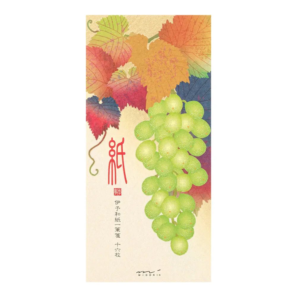 Papier à lettres MIDORI washi - 177 x 84 mm - Grappes de raisin - 4902805896122