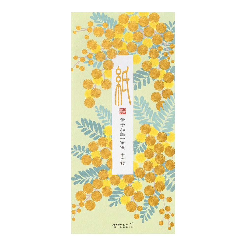Papier à lettres MIDORI washi - 177 x 84 mm - Mimosa - 4902805895828