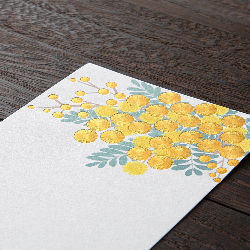Papier à lettres MIDORI washi - 177 x 84 mm - Mimosa - 4902805895828
