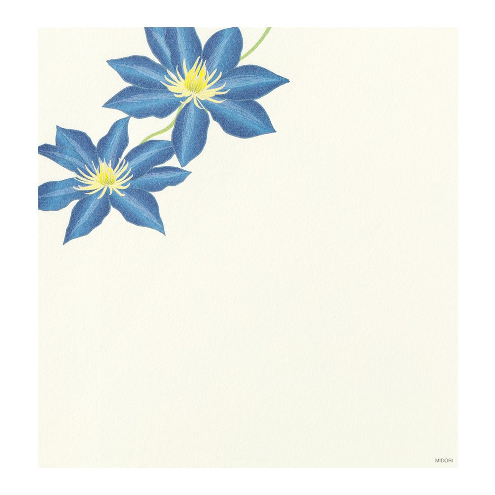 Papier à lettres washi MIDORI Fleurs d'Été - 17.7 x 16.8 cm - Illustré - 4902805871334