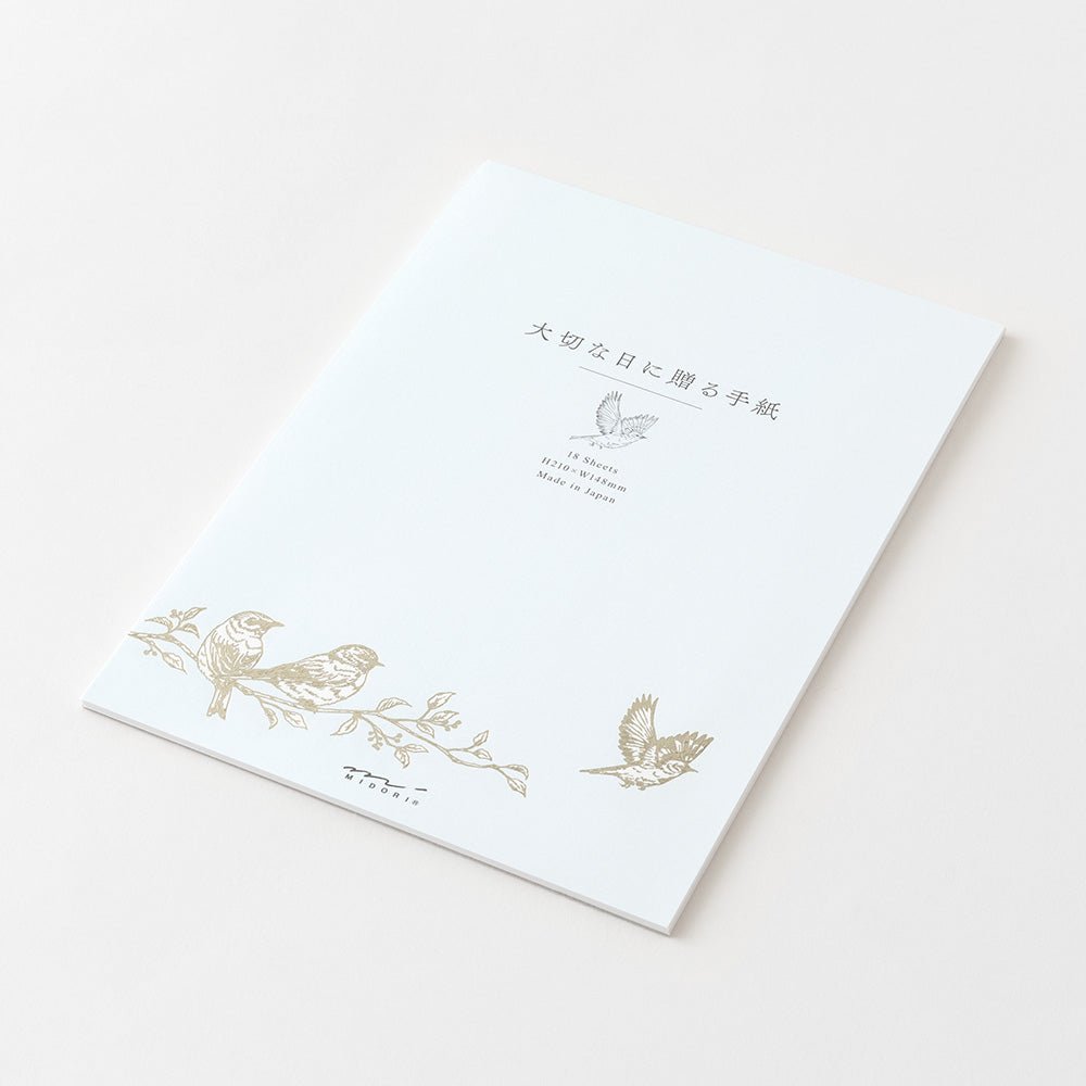 Papier à lettres washi MIDORI Oiseaux Précieux - 25 x 7.7 cm - Illustré - 