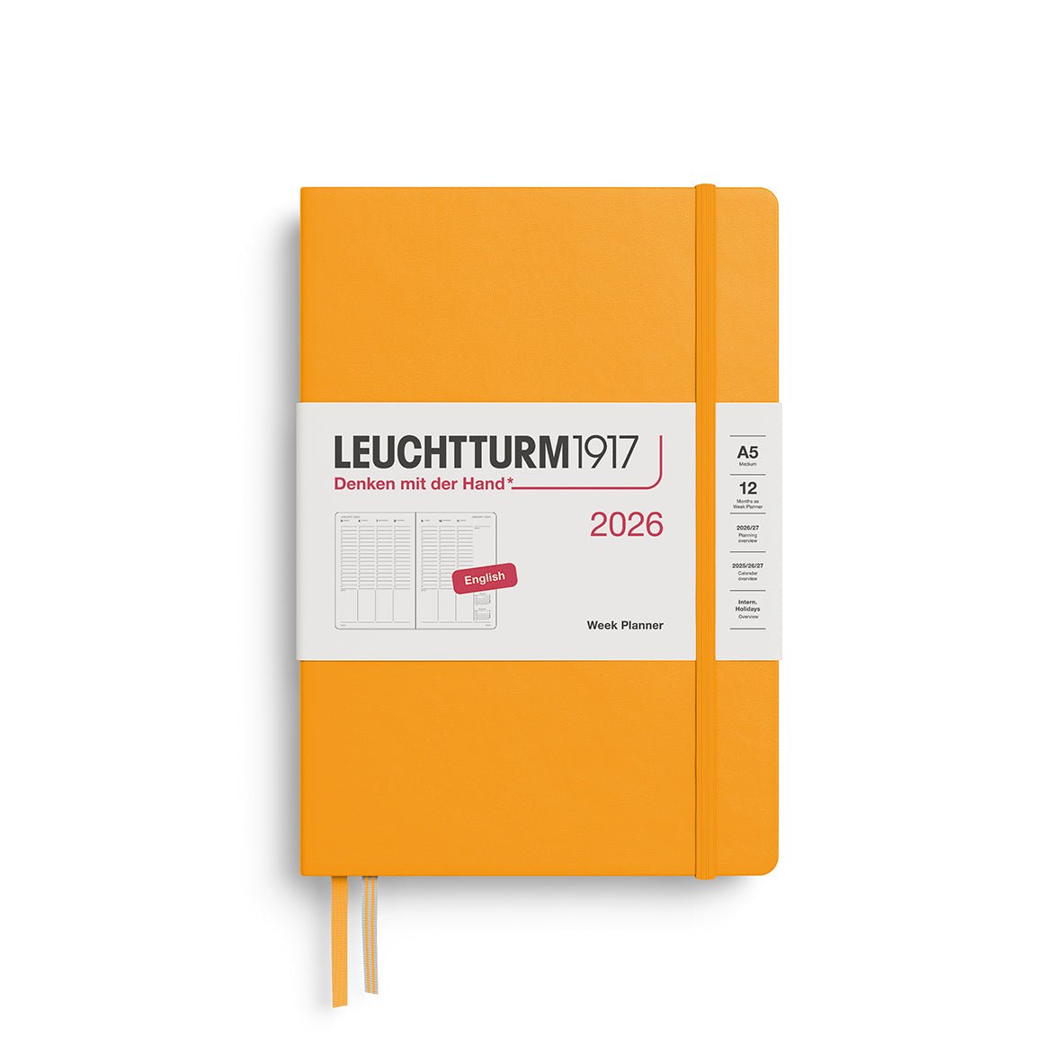Planificateur Semainier 2026 LEUCHTTURM1917, Anglais - A5 - Hardcover - Rising Sun - 4004117666544