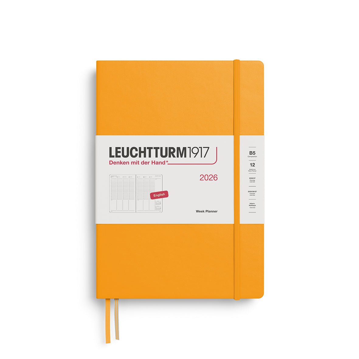Planificateur Semainier 2026 LEUCHTTURM1917, Anglais - B5 - Hardcover - Rising Sun - 4004117666483