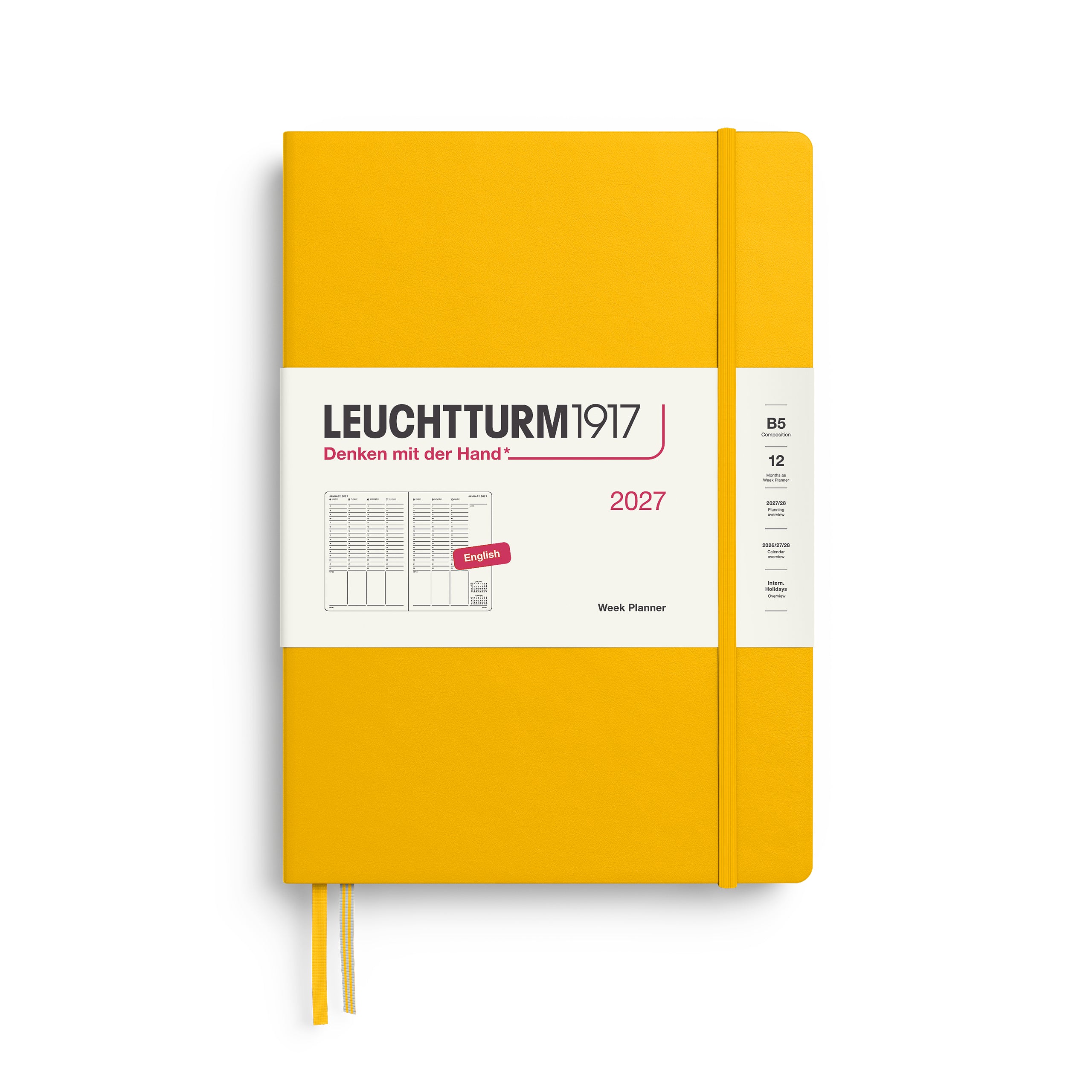 Planificateur Semainier 2027 LEUCHTTURM1917, Anglais - B5 - Hardcover - Sunflower