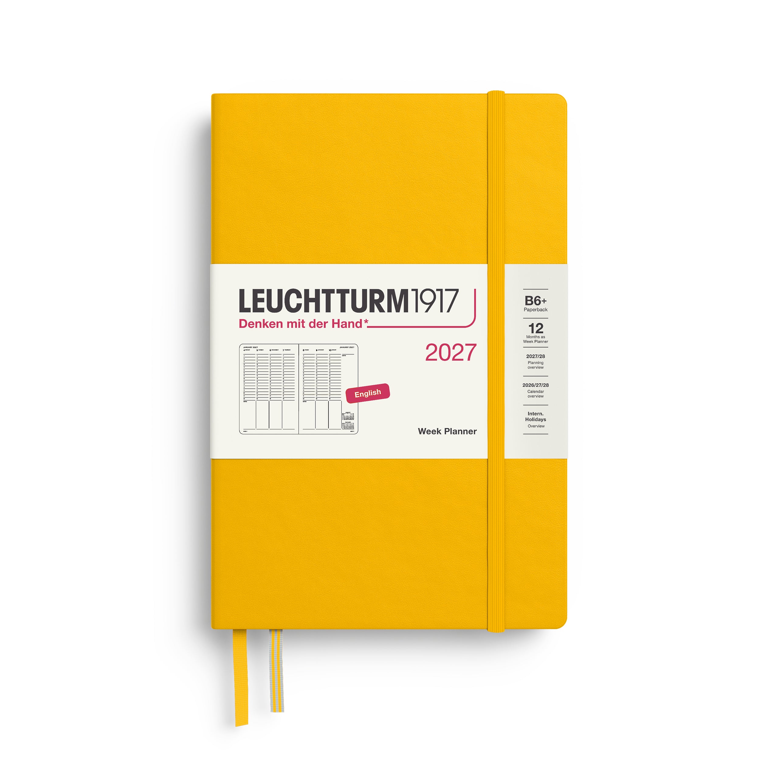 Planificateur Semainier 2027 LEUCHTTURM1917, Anglais - B6+ - Hardcover - Sunflower