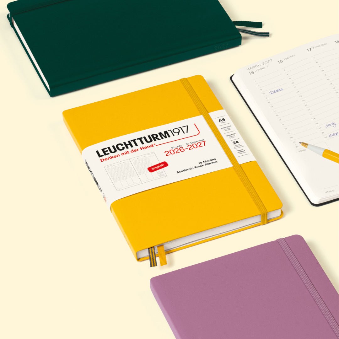 Planificateur Semainier Universitaire 2026 - 2027 (18 mois) LEUCHTTURM1917, Anglais - A5 - Hardcover - Dusty Rose - 4070292003443