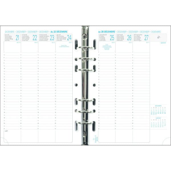 Recharge 2024-2025 EXACOMPTA Exatime 21 SAD Semainier Vertical 28272E - 1 semaine sur 2 pages - 14.2 x 21 cm - 3660942001342