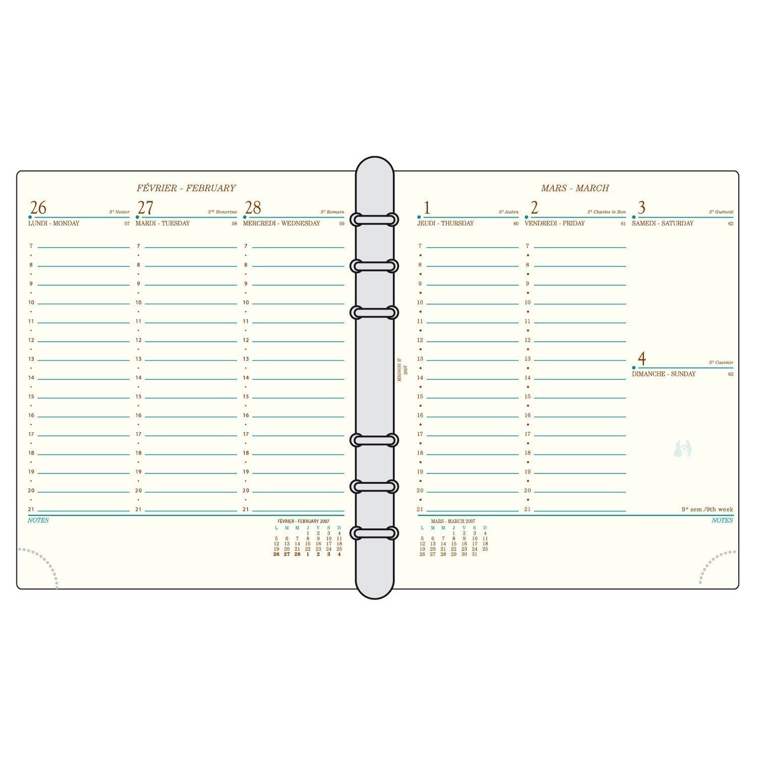 Recharge 2025 Organiseur MIGNON AK17 (17330M) - 1 semaine sur 2 pages - 17 x 14.6 cm - 3489390173308