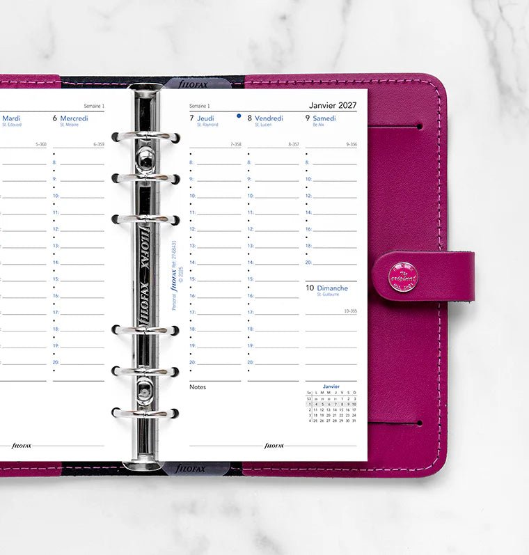 Recharge agenda 2027 FILOFAX - Personal - Semaine sur deux pages (français) - 5059145620739