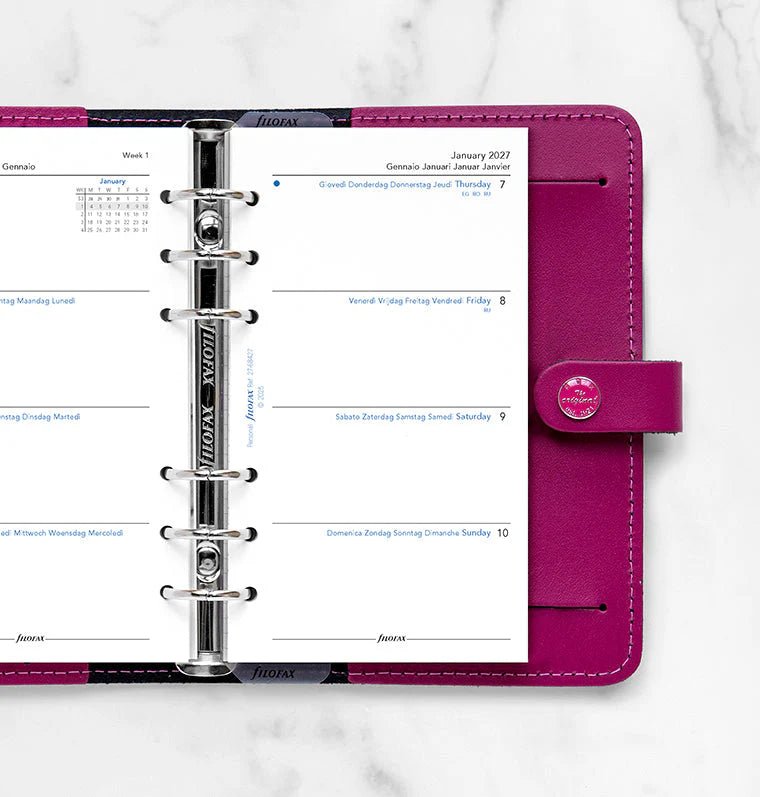 Recharge agenda 2027 FILOFAX - Personal - Semaine sur deux pages (multilingue) - 5059145620692