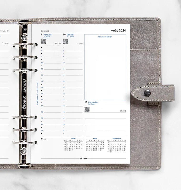 Recharge Agenda FILOFAX 2024-2025 - A5, Semaine sur Deux Pages (français) - 1 semaine sur 2 pages - A5 - 5059145549771
