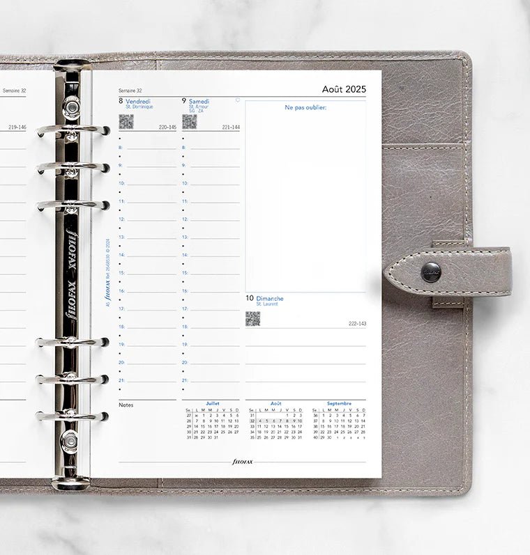 Recharge agenda FILOFAX 2025 - 2026 - A5 - Semaine sur deux pages (français) - 5059145597499