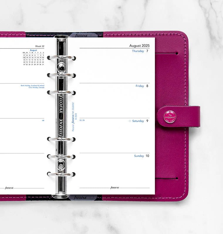 Recharge agenda FILOFAX 2025 - 2026 - Personal - Semaine sur deux pages (anglais) - 5059145596973