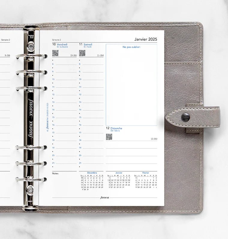 Recharge Agenda FILOFAX 2025 - A5, Semaine sur Deux Pages (français) - 1 semaine sur 2 pages - A5 - 5059145549757