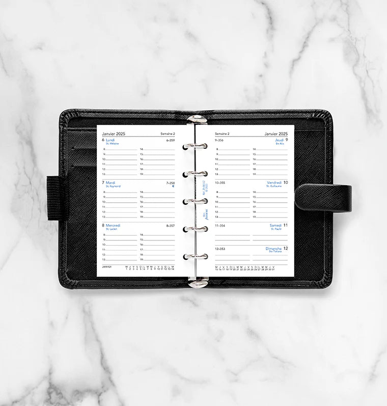 Recharge Agenda FILOFAX 2025 - Mini, Semaine sur Deux Pages (français) - 1 semaine sur 2 pages - Mini - 5059145549757