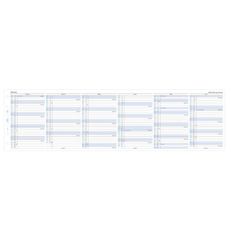 Recharge Agenda FILOFAX 2025 - Pocket, Planning Annuel Vertical (français) - Mensuel - Pocket - 5059145535675