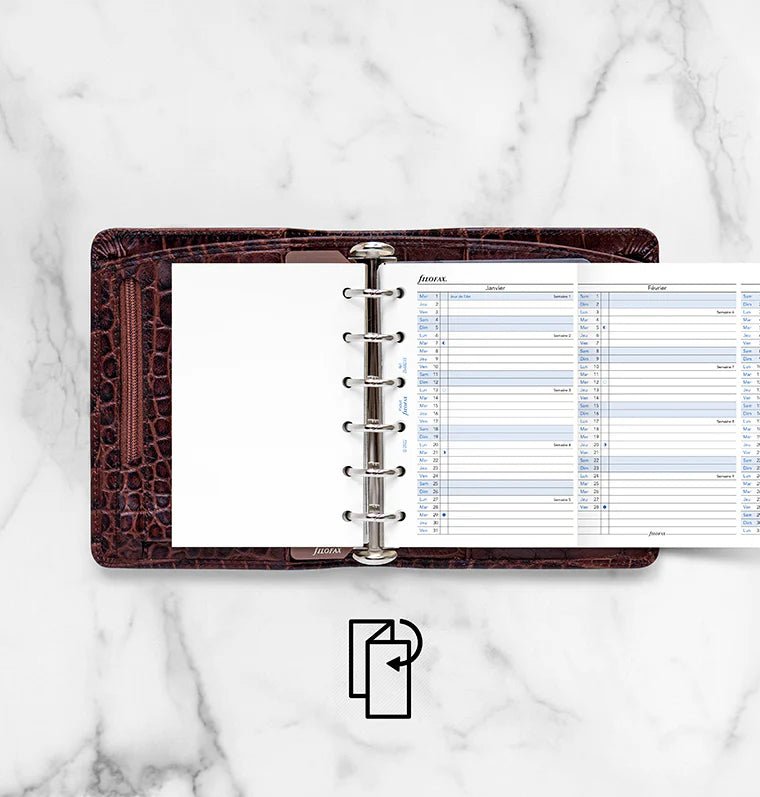Recharge Agenda FILOFAX 2025 - Pocket, Planning Annuel Vertical (français) - Mensuel - Pocket - 5059145535675