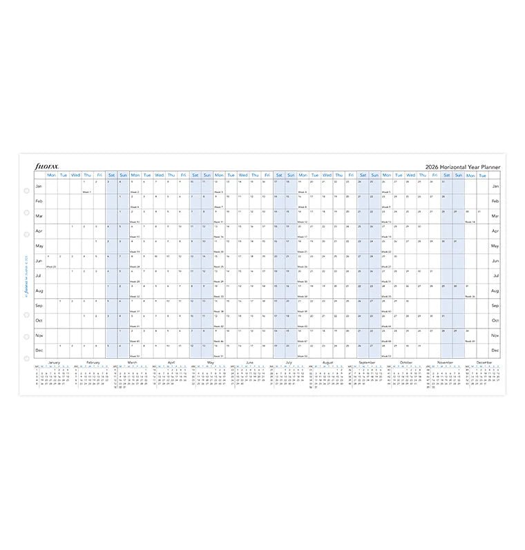 Recharge agenda FILOFAX 2026 - A5 - Planning annuel horizontal (anglais) - 509145550883