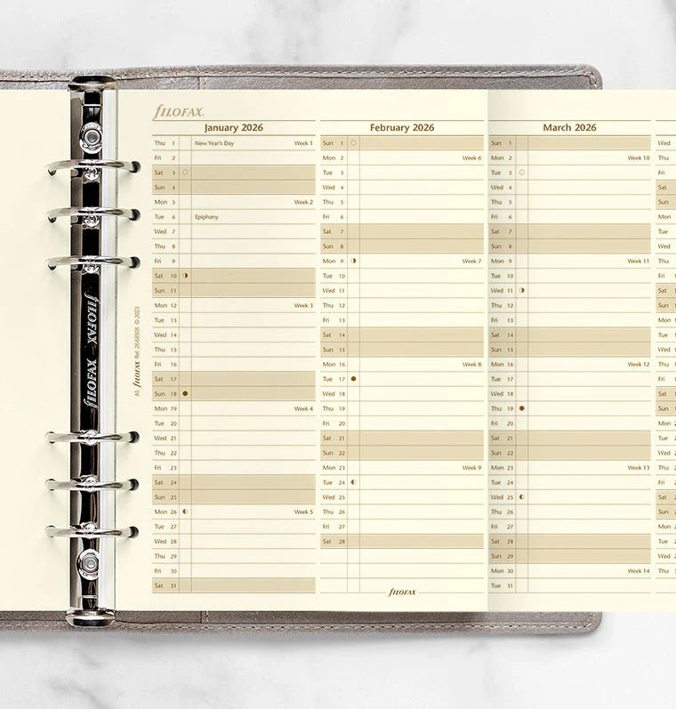 Recharge agenda FILOFAX 2026 - A5 - Planning annuel vertical (anglais) - 5059145550906