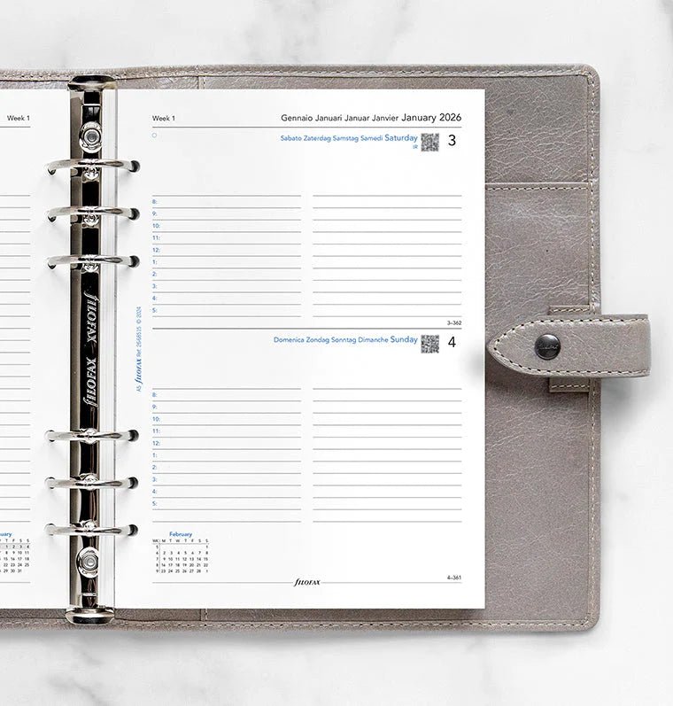 Recharge agenda FILOFAX 2026 - A5 - Un jour par page (multilingue) - 5059145597291