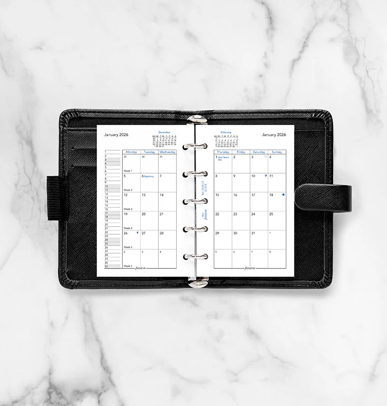 Recharge agenda FILOFAX 2026 - Mini - Mois sur deux pages (anglais) - 5059145595778