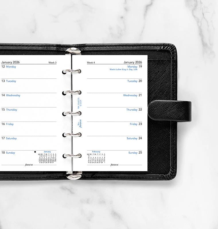Recharge agenda FILOFAX 2026 - Mini - Semaine sur une page (anglais) - 5059145595853