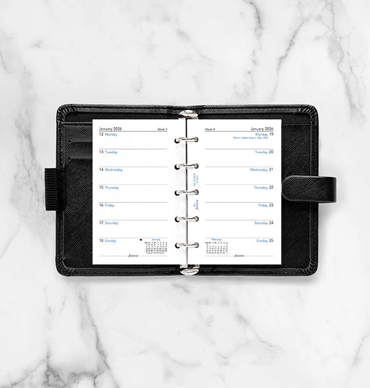 Recharge agenda FILOFAX 2026 - Mini - Semaine sur une page (anglais) - 5059145595853