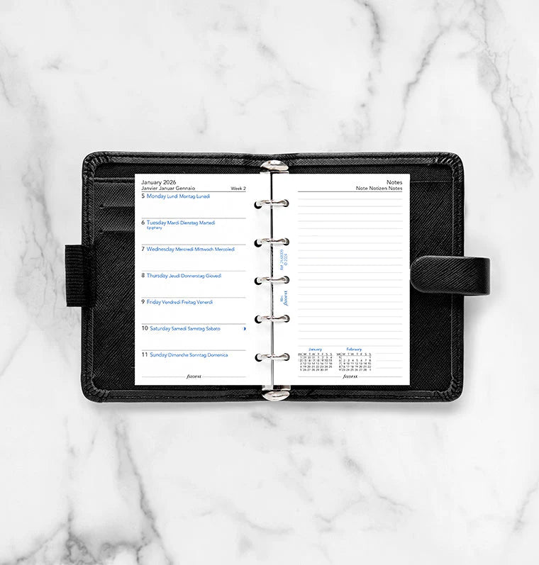 Recharge agenda FILOFAX 2026 - Mini - Semaine sur une page + page de notes (français) - 5059145598090