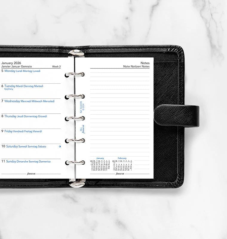 Recharge agenda FILOFAX 2026 - Mini - Semaine sur une page + page de notes (français) - 5059145598090