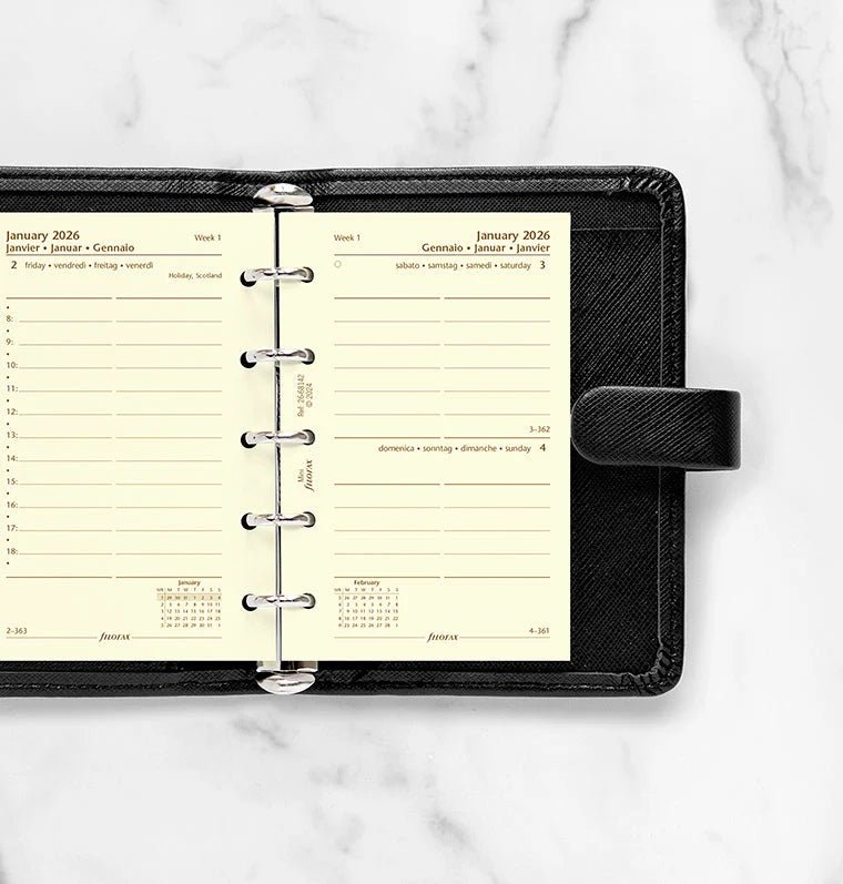 Recharge agenda FILOFAX 2026 - Mini - Un jour par page (multilingue) - 5059145595914