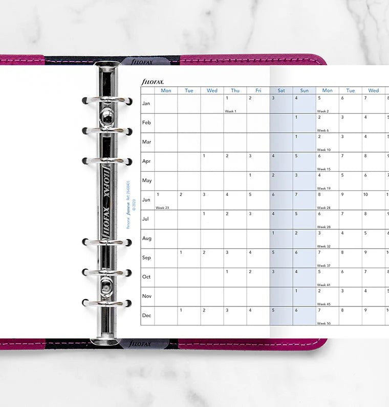 Recharge agenda FILOFAX 2026 - Personal - Planning annuel horizontal (anglais) - 5059145550746
