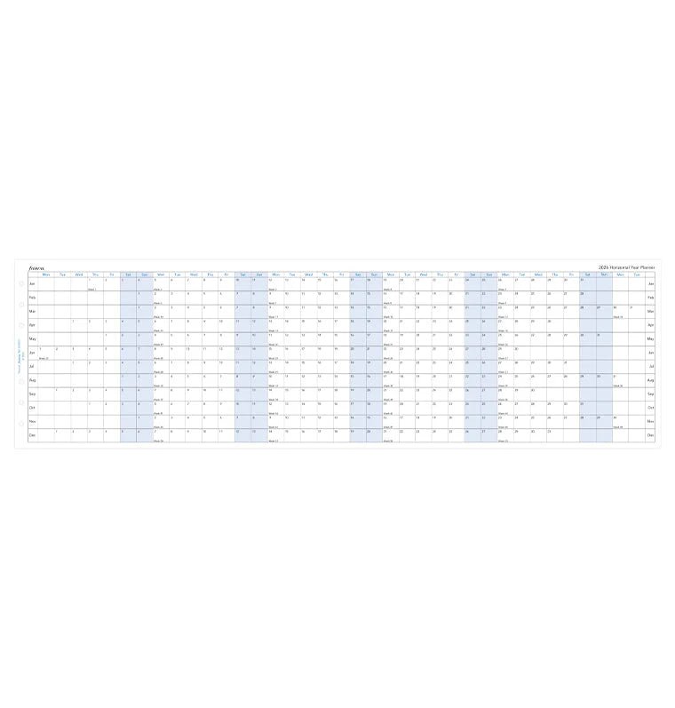 Recharge agenda FILOFAX 2026 - Personal - Planning annuel horizontal (anglais) - 5059145550746