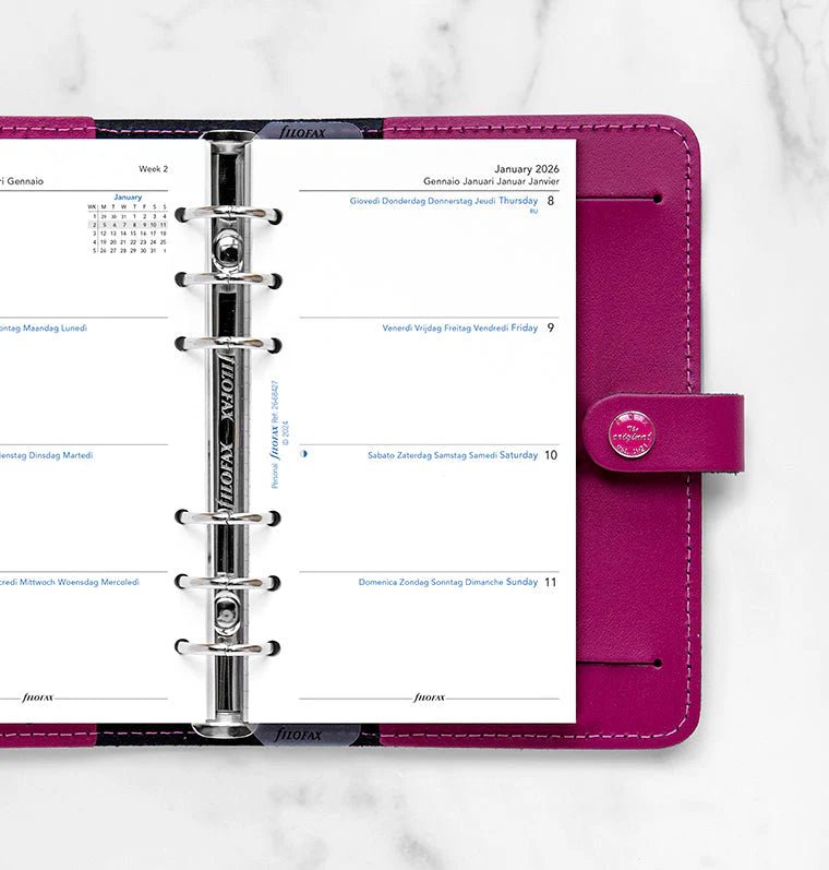Recharge agenda FILOFAX 2026 - Personal - Semaine sur deux pages (multilingue) - 5059145596690