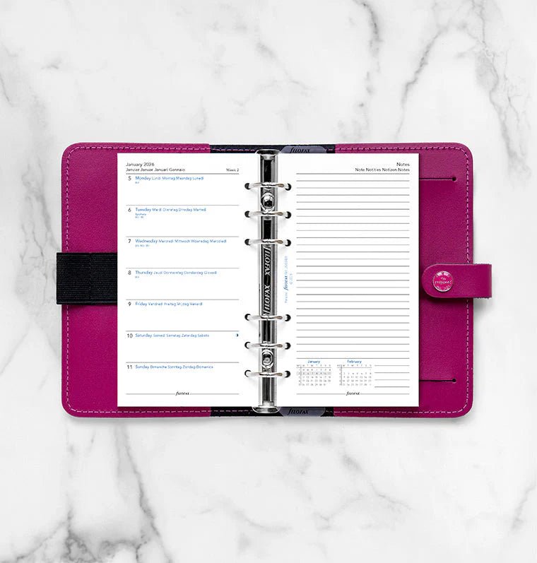 Recharge agenda FILOFAX 2026 - Personal - Semaine sur une page + page de notes (multilingue) - 5059145596454