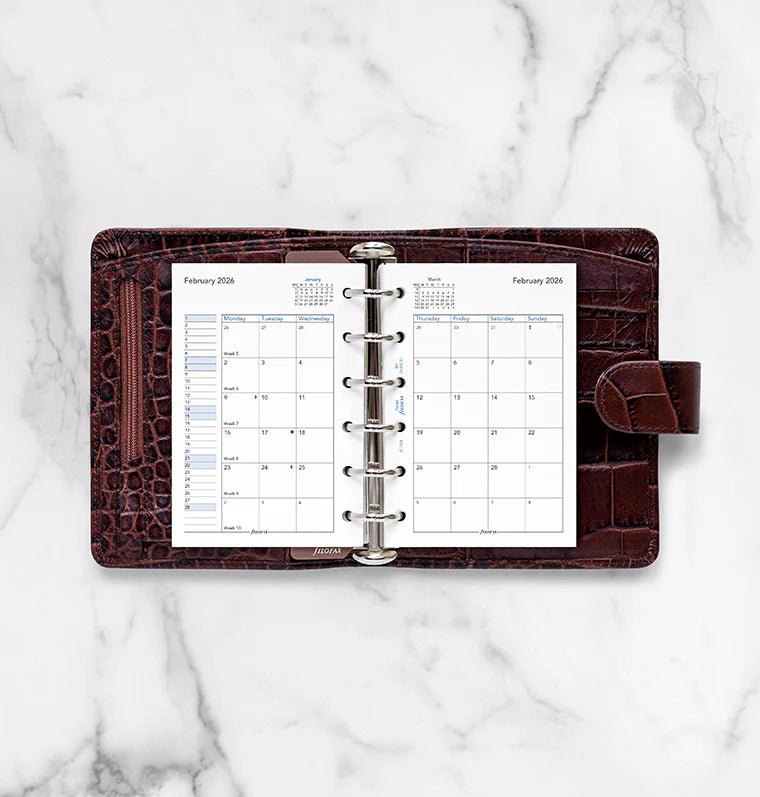 Recharge agenda FILOFAX 2026 - Pocket - Mois sur deux pages (anglais) - 5059145595976