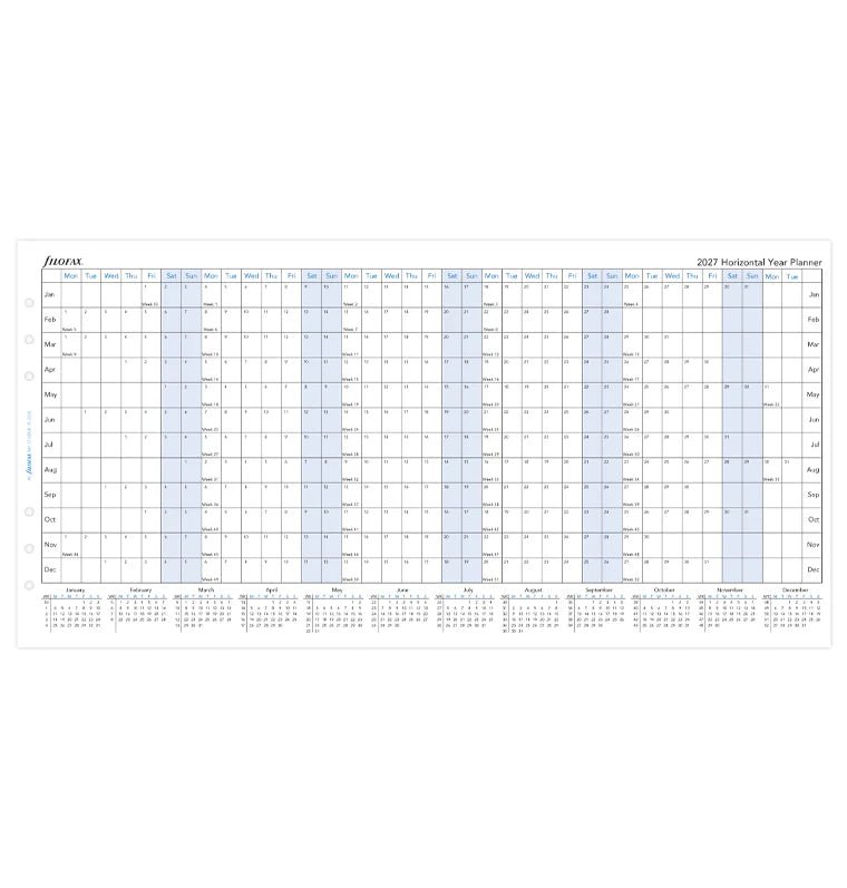 Recharge agenda FILOFAX 2027 - A5 - Planning annuel horizontal (anglais) - 5059145598892