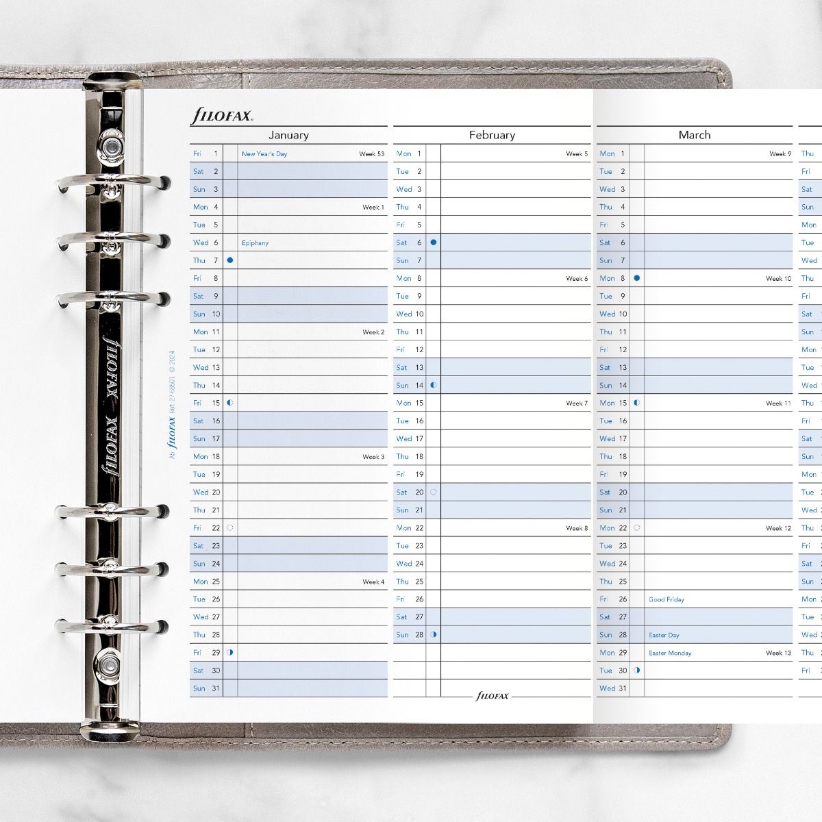 Recharge agenda FILOFAX 2027 - A5 - Planning annuel vertical (anglais) - 5059145598878