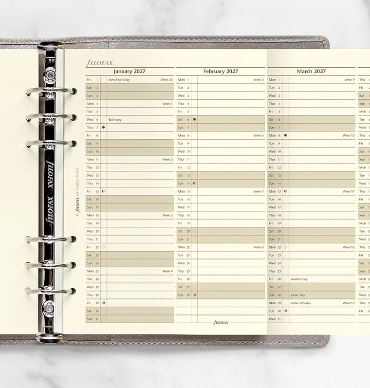 Recharge agenda FILOFAX 2027 - A5 - Planning annuel vertical (anglais) - 5059145598915