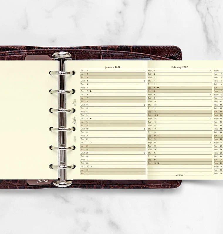 Recharge agenda FILOFAX 2027 - Pocket - Planning annuel vertical (anglais) - 5059145598137