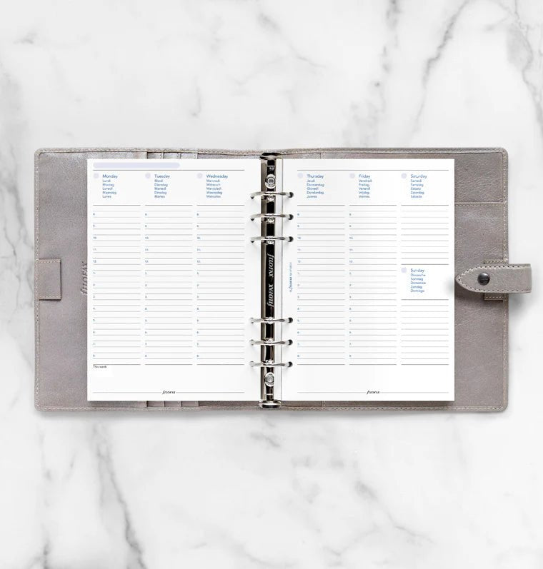 Recharge Agenda FILOFAX Non Daté - A5, Semaine sur Deux Pages (multilingue) - 1 semaine sur 2 pages - A5 - -