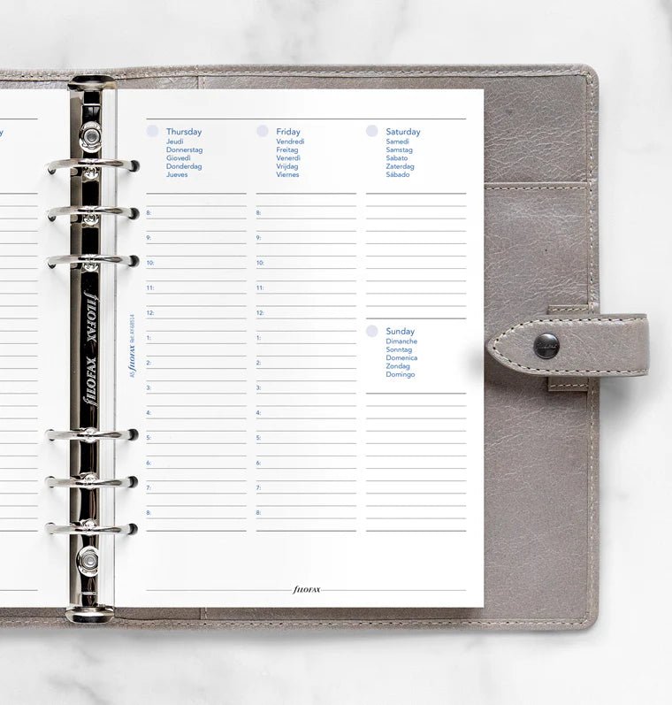 Recharge Agenda FILOFAX Non Daté - A5, Semaine sur Deux Pages (multilingue) - 1 semaine sur 2 pages - A5 - -