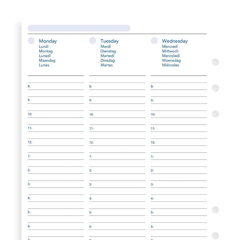 Recharge Agenda FILOFAX Non Daté - A5, Semaine sur Deux Pages (multilingue) - 1 semaine sur 2 pages - A5 - -