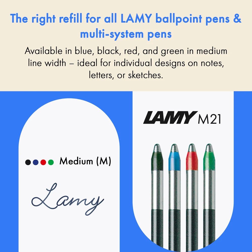 Recharge stylo bille LAMY M21 - Medium (M) - Bleu - 4014519010449