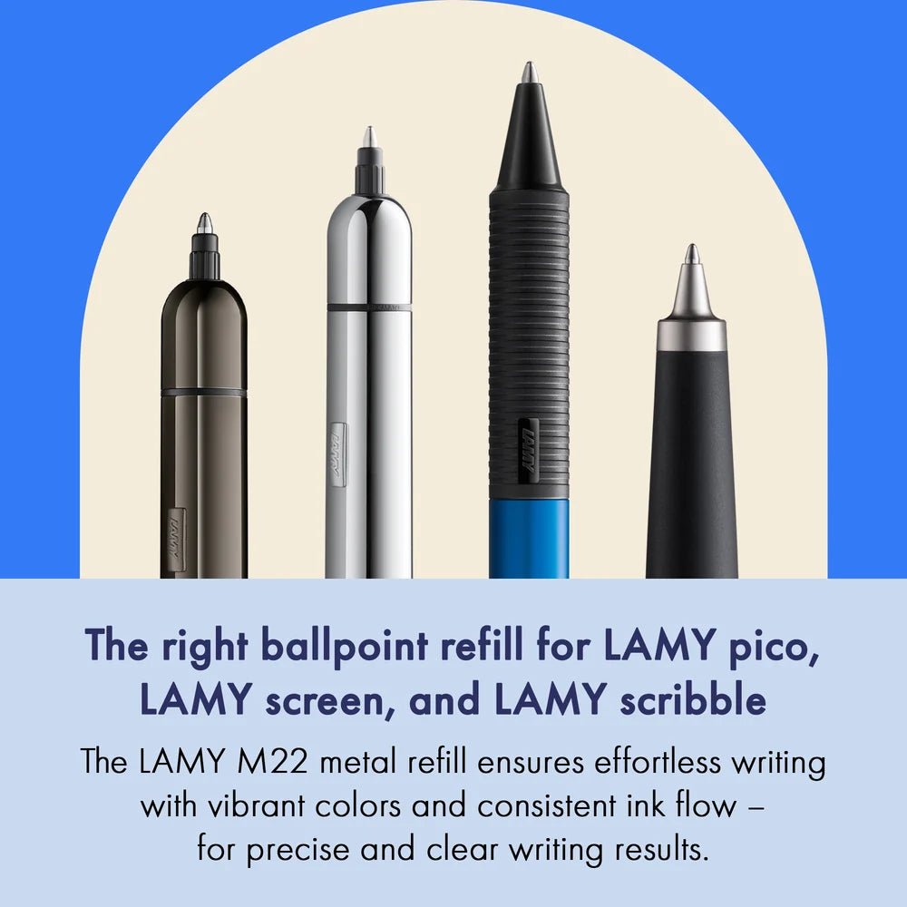 Recharge stylo bille LAMY M22 - Medium (M) - Bleu - 4014519133803