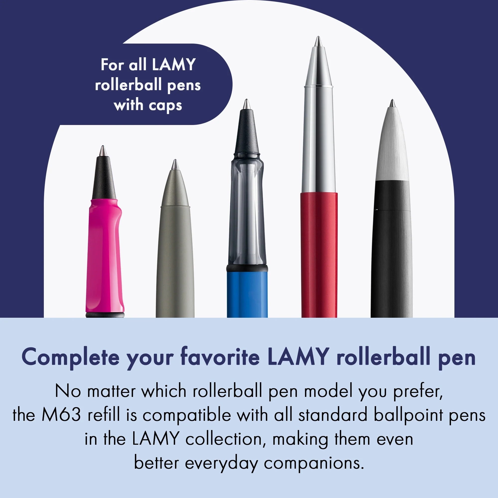 Recharge stylo roller LAMY M63 - Medium (M) - Rouge - 4014519185611