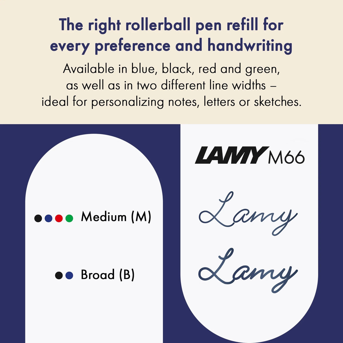 Recharge stylo roller LAMY M66 - Medium (M) - Noir - 4014519057550