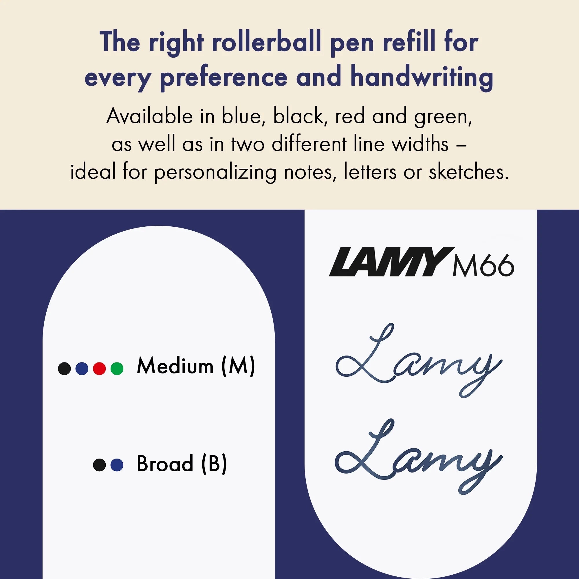 Recharge stylo roller LAMY M66 - Medium (M) - Vert - 4014519072331