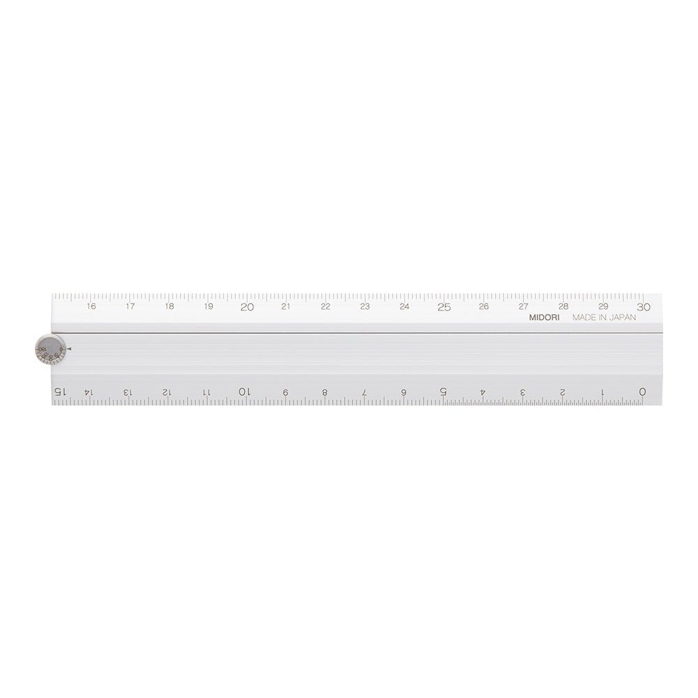 Règle MIDORI multifonction pliable en aluminium - 30 cm - Argent - 4902805422857